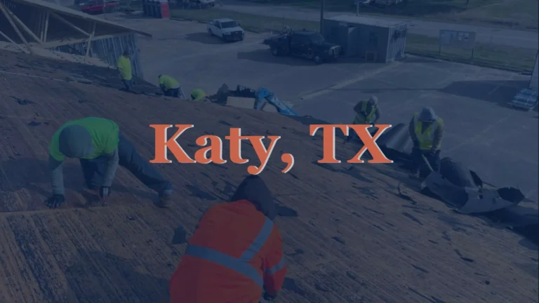 This image captures roofers removing the existing asphalt layer from a residential home in Katy, TX, preparing for new installation.