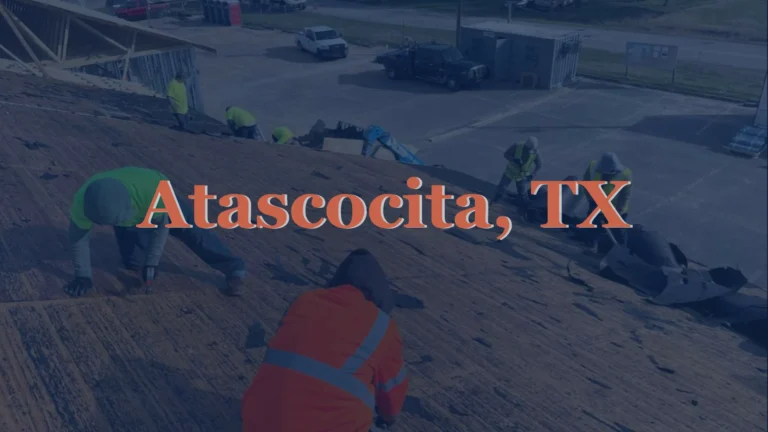 This image shows roofers carefully removing old asphalt shingles during a residential roofing project in Atascocita, TX.