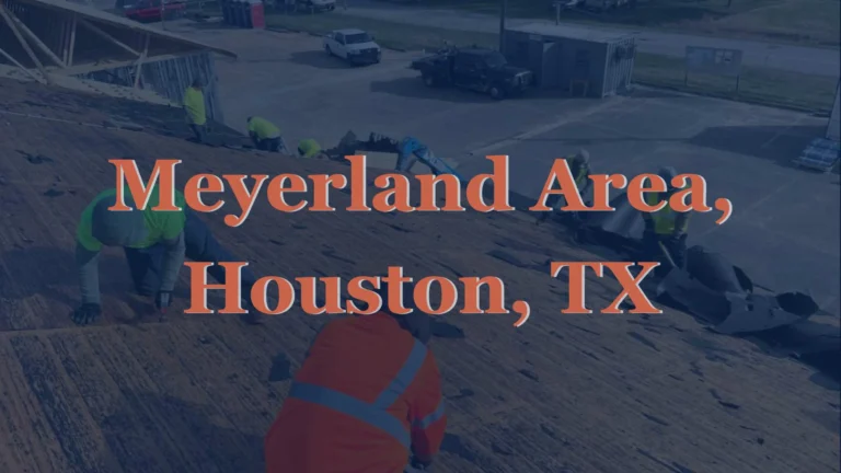 This image shows a roofing crew carefully removing old asphalt shingles from a home in Meyerland Area, Houston, TX, preparing the roof for new installation.