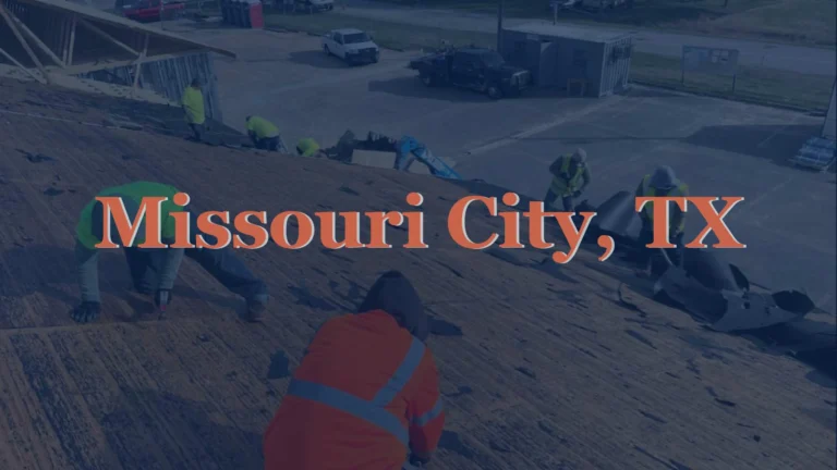 This image shows a roofer on a Friendswood, TX house carefully stripping away asphalt shingles and preparing the deck for the next phase of a full roof replacement.