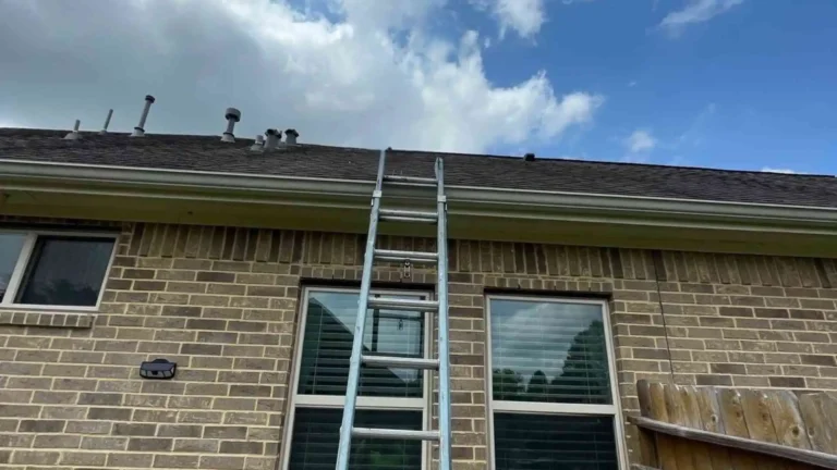This image shows the freshly installed roof system on a house in Fulshear, TX — new shingles and roof deck are clearly visible, giving a crisp, clean finish after project completion.