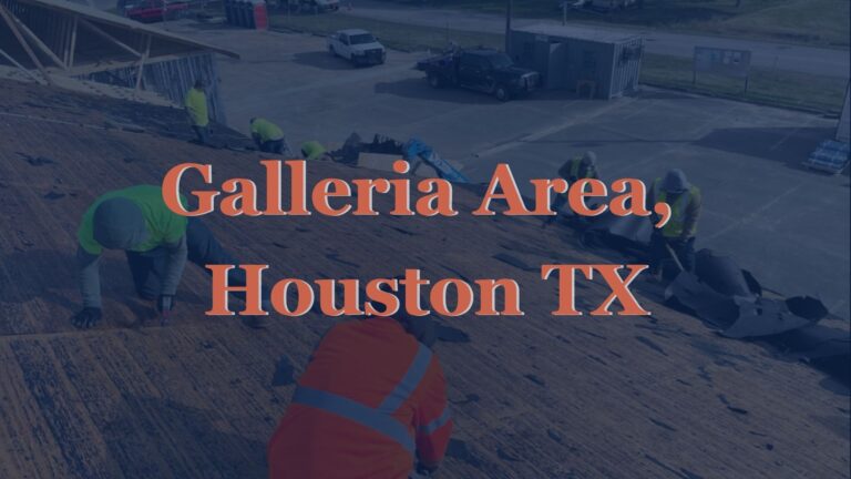 This image shows roofers in Galleria Area, Houston , TX removing worn asphalt shingles as part of a complete roofing replacement service by Achilles Roofing & Exteriors.