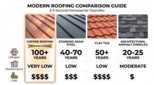 Overview Comparison of Copper vs. Other Roofing Materials — Side-by-Side