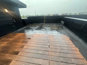 Before the Carlisle TPO flat roof replacement