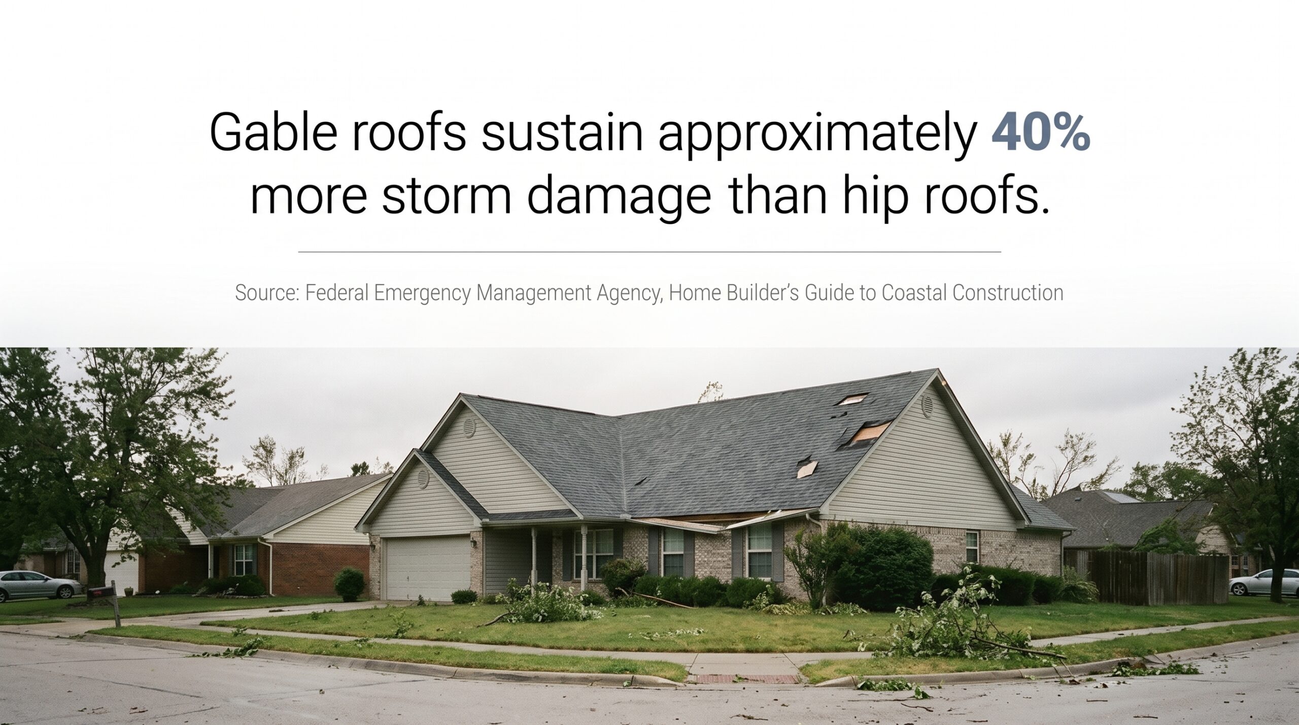 A weather resilience infographic from Achilles highlighting structural storm data to help homeowners choose a high-wind resistant style for a custom patio roof cover.